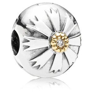 NWOT Pandora Sterling Silver Friendship Flower Charm/Clip 790988cz